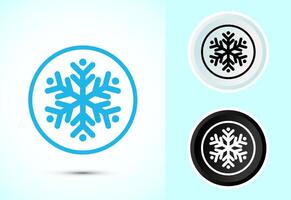 Snowflake icon design, Keep frozen icon, Symbol of snow, Winter design element. vector