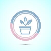 Plant icon design illustration, Sprout icon for apps and webs, Pastel Color Button Design vector