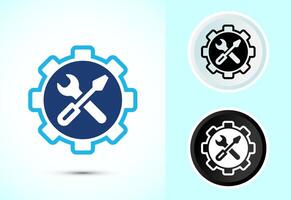 Service icon design, maintenance tools icon for apps and webs vector