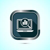 Data analytics icon design illustration. Market research, analytic icon, Gray Shadow Button Design vector