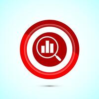 Data analytics icon design illustration. Market research, analytic icon, Red Color Button Design vector