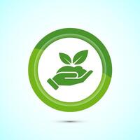 Plant icon design illustration, Sprout icon for apps and webs, Green Color Button Design vector