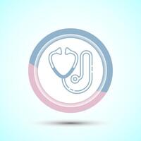 Stethoscope icon design illustration. Doctor stethoscope medical device icon, Pastel Color Button Design vector