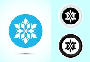 Snowflake icon design, Keep frozen icon, Symbol of snow, Winter design element vector