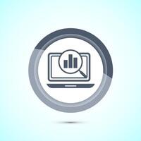 Data analytics icon design illustration. Market research, analytic icon, Gray Color Button Design vector