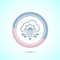 Cloud computing icon design illustration. Data storage and tech icon, Pastel Color Button Design vector