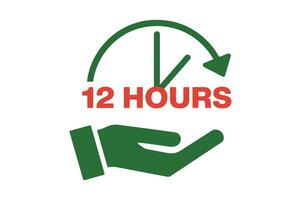 12 Hours Service Icon vector
