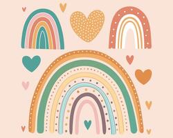 Rainbows circle vintage color set vector