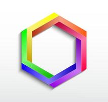 color hexagonal object illustration vector