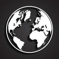 world globe 3d shape on dark background vector