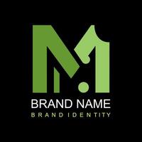 Logo design by forming the letter m elegant with green color vector