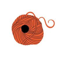 A ball of knitting thread. Hobbies and handmade vector