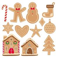 Set Element Gingerbread for Christmas theme. vector