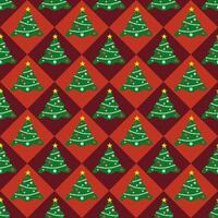 Christmas tree in Diamond style. Argyle seamless pattern vector