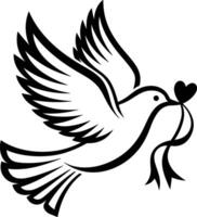 Dove with Heart vector