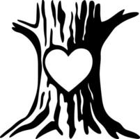 Tree Trunk with Heart Carving vector