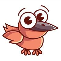 cute sparrow character on white background. vector
