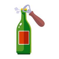 open beer with a bottle opener. vector