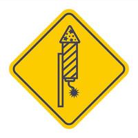 firecracker salute icon on yellow background. vector