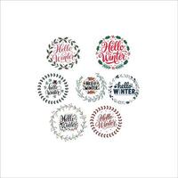 Modern and Minimal Hello Winter Artwork vector