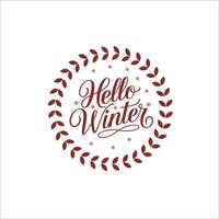Cursive and Bold Lettering Winter Graphic Design vector