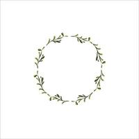 Minimalist Greenery Wreath for Text Framing vector