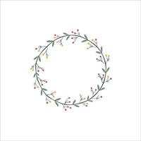 Whimsical Circular Wreath for Nature Inspired Projects vector