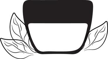 simple black and white icon of a triangular cosmetic jar for cream with molding on two sides, indicating the naturalness of the product vector