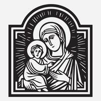Mary Mother of Jesus Blessed, Love and Devotion template vector