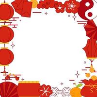 chinese element circle frame for icon,sticker, decoration happy new year design. graphic vector
