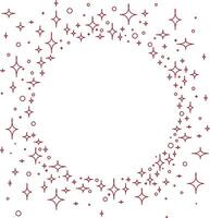 Lovely circle round frame template with sparcles and stars. Motivational poster, greeting card, inspirational banner, apparel design, print. graphic art vector