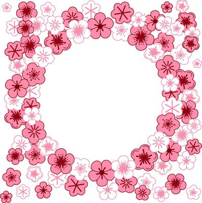 Abstract art background . Pink flower, Organic shapes, graphic circle frame background for banner, poster, Web and packaging.