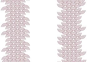 seamless vertical border pattern with chinese wave pattern and empty space. Simple geometric transparent background. graphic illustration. vector