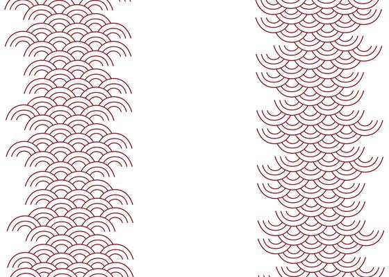 seamless vertical border pattern with chinese wave pattern and empty space. Simple geometric transparent background. graphic illustration.