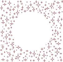 Round circle frame with shiny sparcles and stars. Template with space for text. graphic illustration isolated on transparent background vector