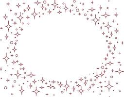 round oval frame. Shining oval banner. Isolated on transparent background illustration with stars and sparkles vector