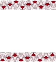 Top and bottom seamless borders with japanese seigaiha pattern and empty space. Black and white scallops print. Simple geometric background. graphic illustration. vector