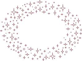 Trendy Hand Drawn Retro Bursting Rays Design Elements. oval frame template with stars vector