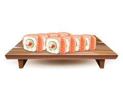 set of sushi and rolls isolated vector
