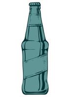 glass bottle icon in grunge style isolated vector