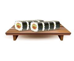 set of sushi and rolls isolated vector