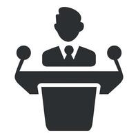 icon of man with report isolated vector