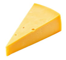 Triangle piece of cheese isolated on transparent background, top view png