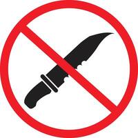 Forbidden knife Prohibited Warning. Knife prohibited icon. Knives not allowed sign. no knife no weapon symbol. flat style. vector