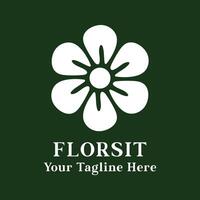 Logo Simple Flower Design Silhouette vector