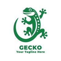 Gecko Logo Simple Illustration With Flat Background vector