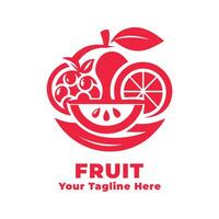 Fruit Simple Logo Illustration With Flat Background vector