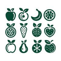 Fruits Set Collection Design With Flat Background vector