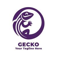 Logo Simple Gecko Design With Flat Background vector