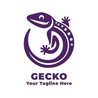 Gecko Simple Logo Illustration With Flat Background vector
